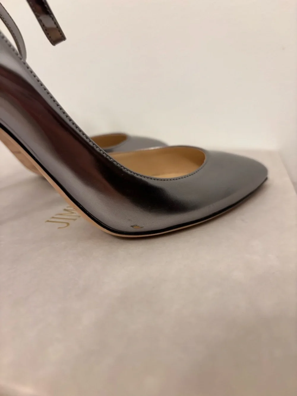 AUTHENTIC Jimmy Choo Lucy 100 colour Steel D’orsay - Picture 15 of 16